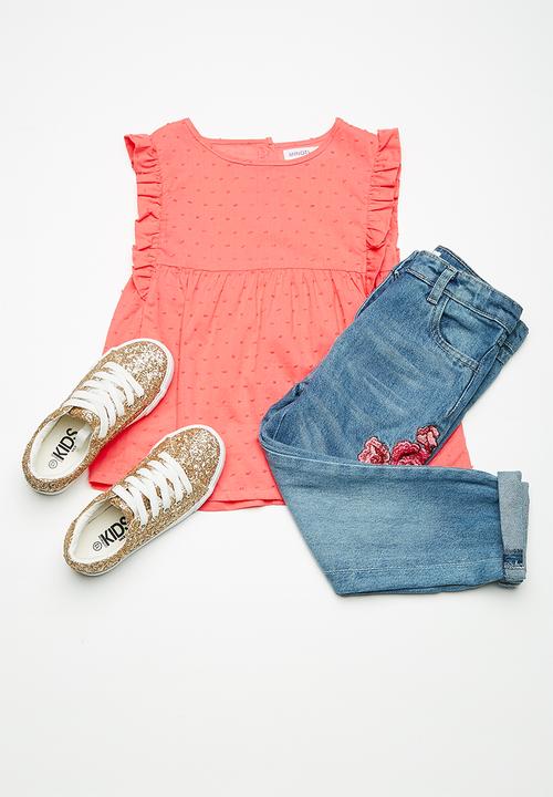 MINOTI - Kids girls woven smock top - pink 