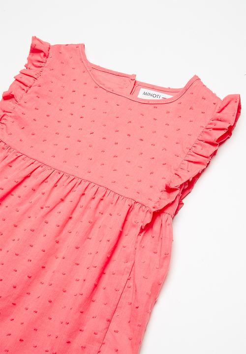 MINOTI - Kids girls woven smock top - pink 