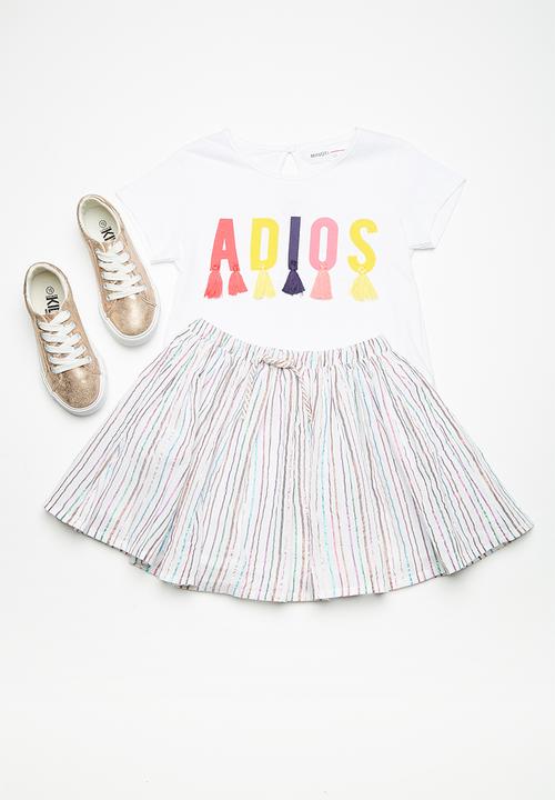MINOTI - Kids girls adios T-shirt - white 