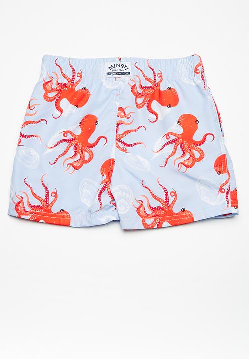 MINOTI - Kids boys AOP octopus swim shorts - blue 