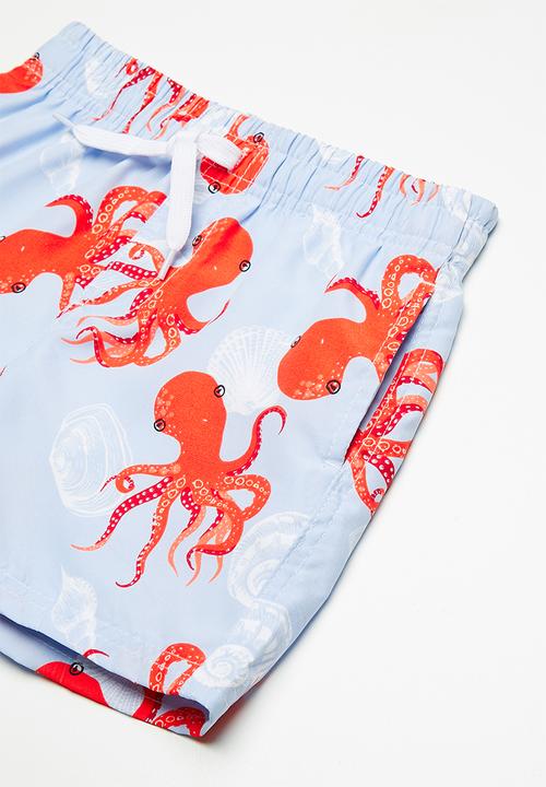 MINOTI - Kids boys AOP octopus swim shorts - blue 