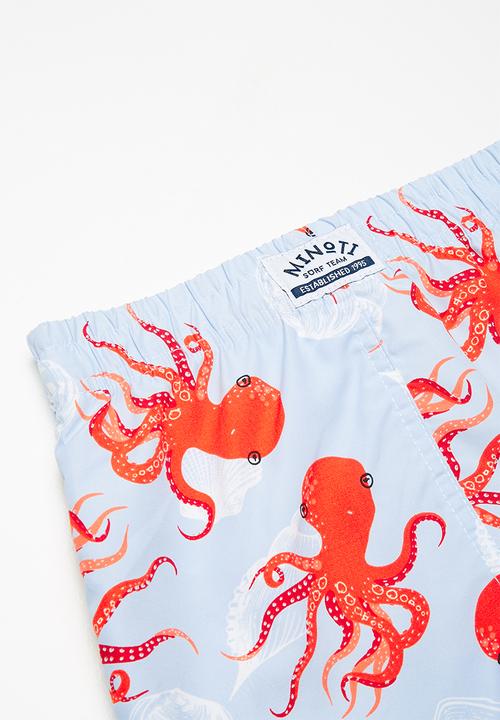 MINOTI - Kids boys AOP octopus swim shorts - blue 
