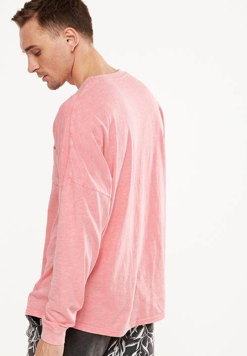 Cotton On - Drop shoulder long sleeve tee - pink 