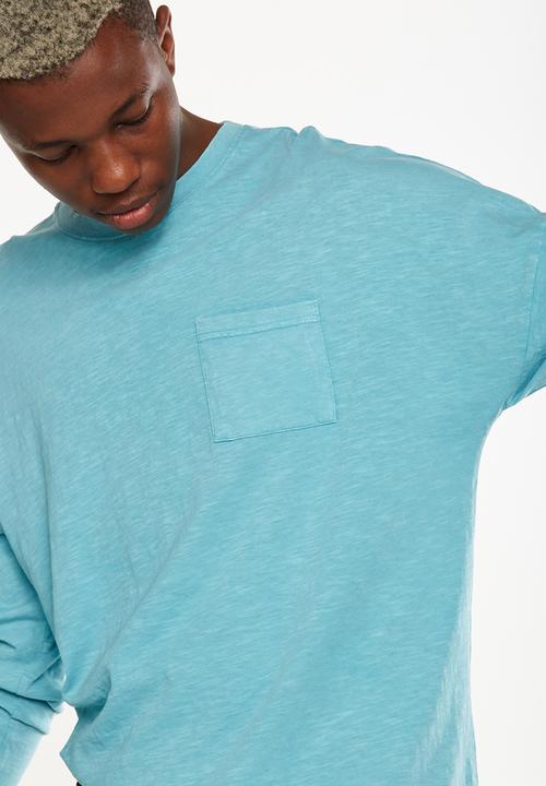Cotton On - Drop shoulder long sleeve tee - blue 
