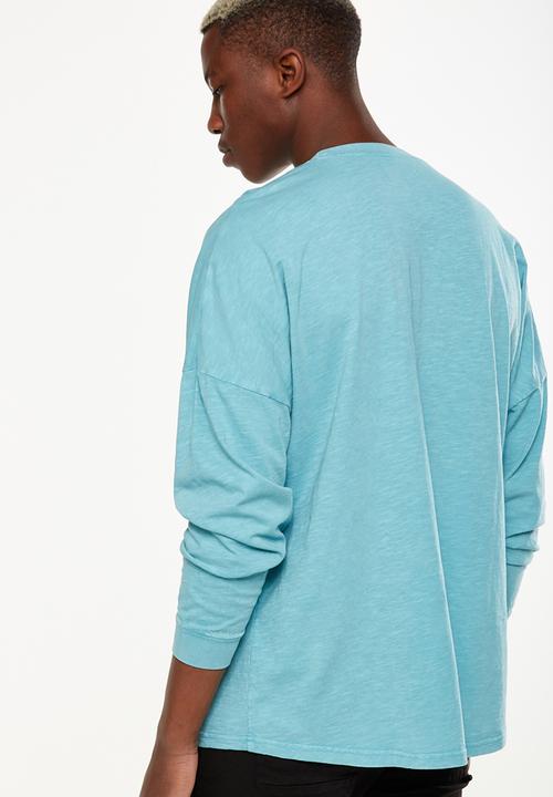 Cotton On - Drop shoulder long sleeve tee - blue 