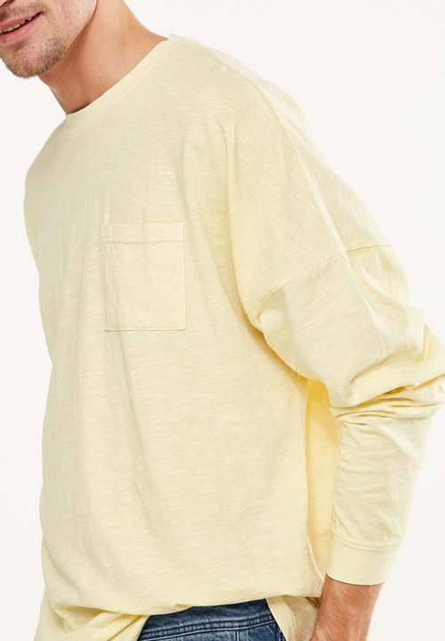 Cotton On - Drop shoulder long sleeve tee - yellow 