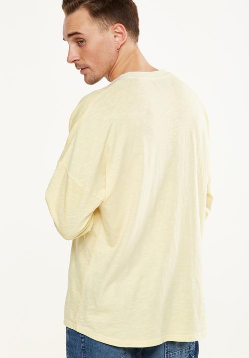 Cotton On - Drop shoulder long sleeve tee - yellow 