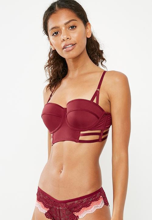 New Look - Side strapping balcony bra - red 