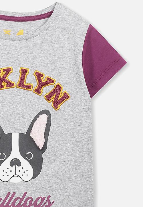 Cotton On - Anna short sleeve tee - grey & purple 