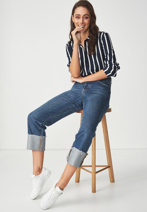 Cotton On - Rebecca shirt - navy & white
