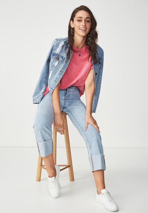 Cotton On - Boyfriend pocket tee - pink 