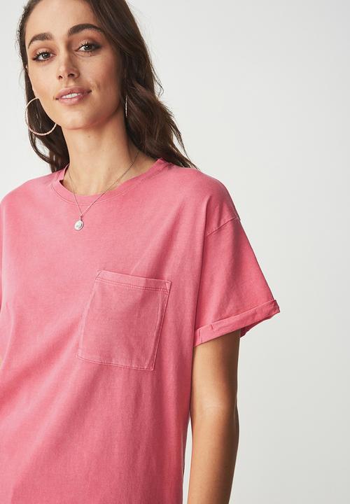 Cotton On - Boyfriend pocket tee - pink 