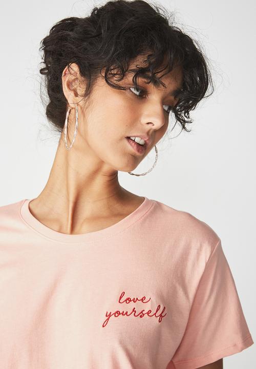 Cotton On - Tbar foxx T-shirt - peach 