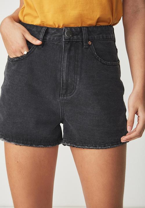 Cotton On - Flashback denim short - black 