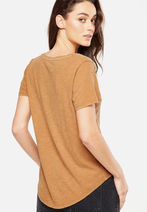 Cotton On - Deep v - tan 