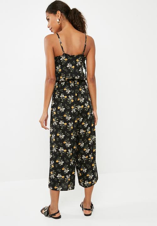 New Look - Carrie lattice side jumpsuit - black 