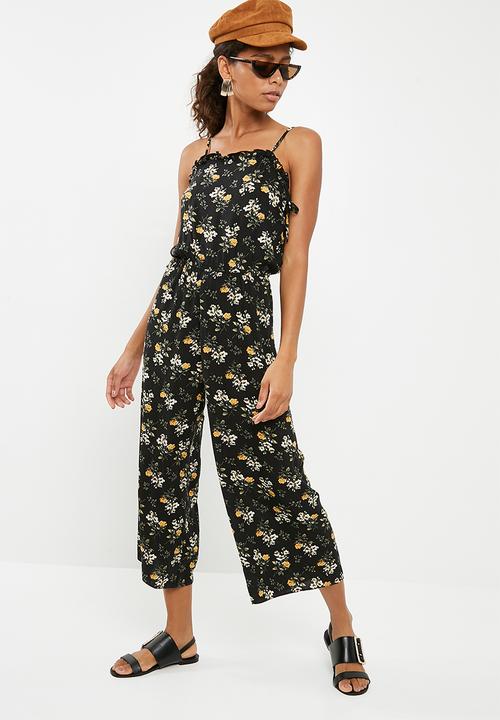 New Look - Carrie lattice side jumpsuit - black 