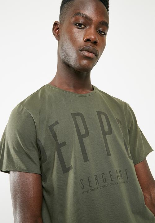 S.P.C.C - Raw edge printed tee - green 