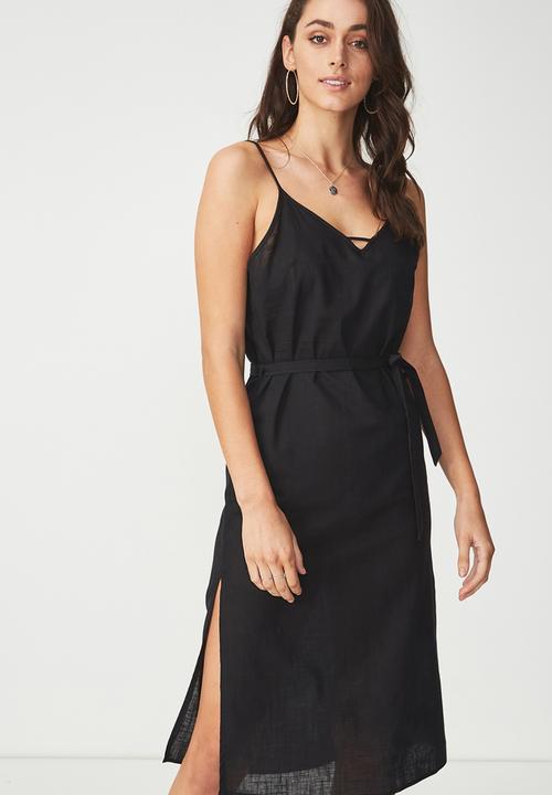cotton on black slip dress