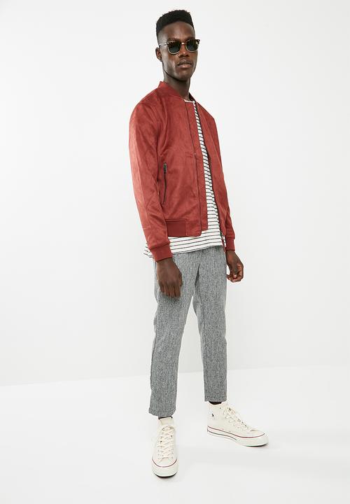 New Look - Suede bomber - red 