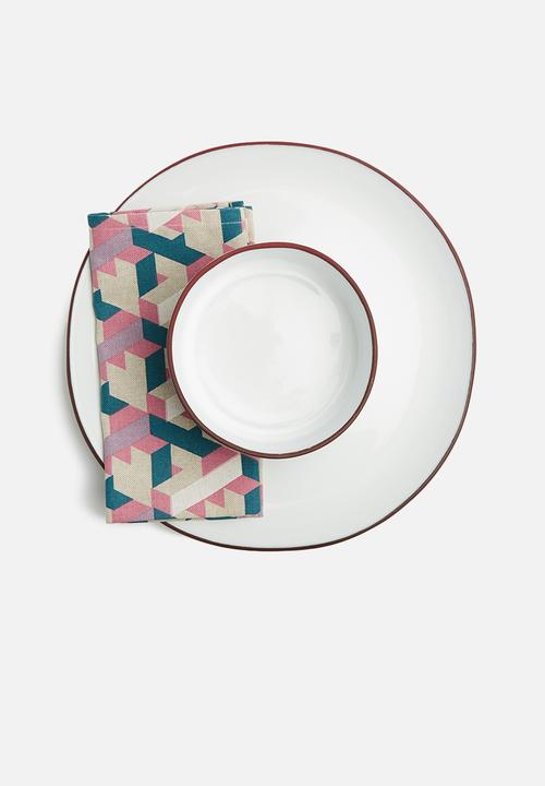 Grey Gardens - Geometric napkin set of 2 - multi