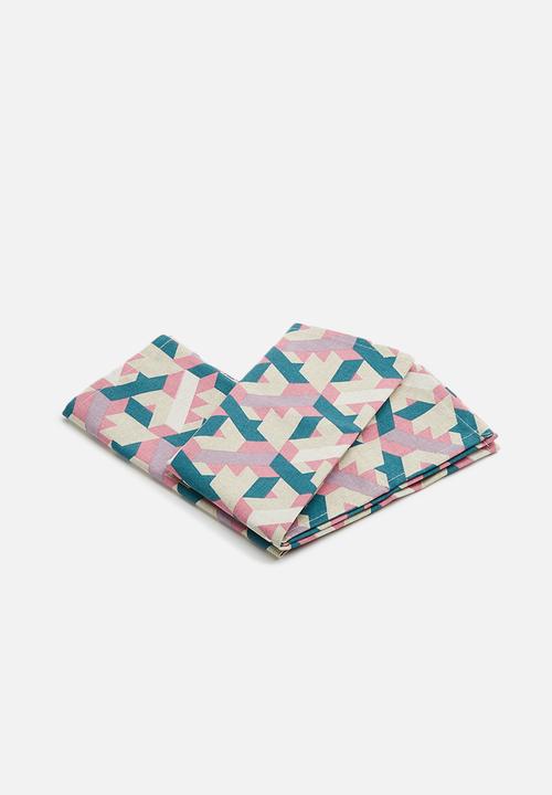 Grey Gardens - Geometric napkin set of 2 - multi