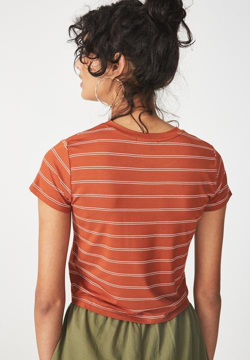 Cotton On - The baby tee - tan & white