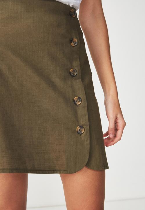 Cotton On - Woven mini military skirt - green