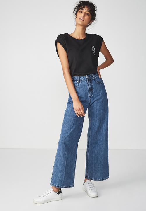 Cotton On - Drop shoulder T-shirt - black