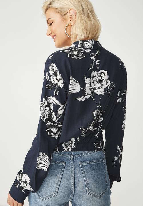 Cotton On - Twist front blouse - navy