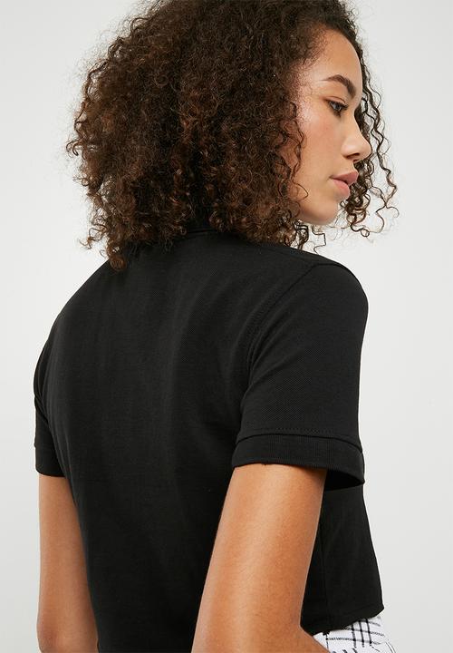 Missguided - Polo crop top - black
