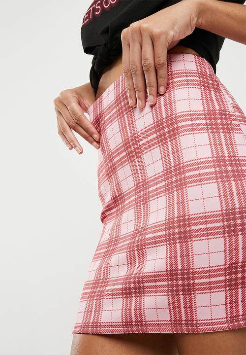 Missguided - Scuba bodycon mini skirt - pink 