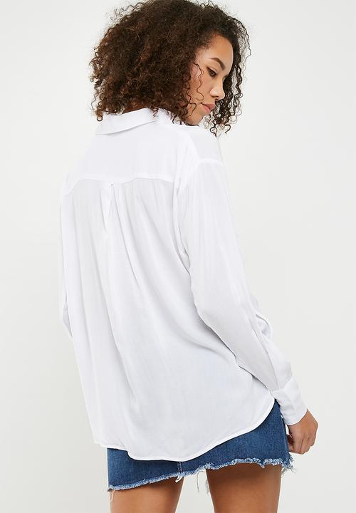 Missguided - Oversized safari shirt - white 