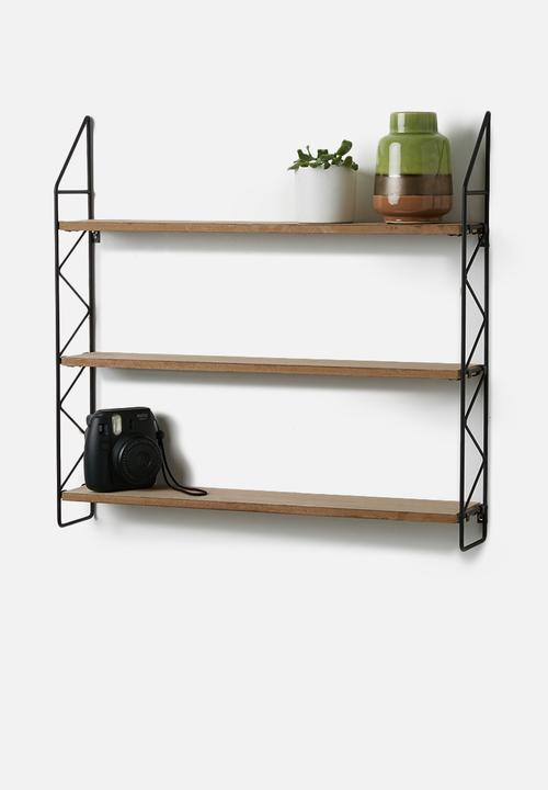 Present Time - Zig zag wall rack - black
