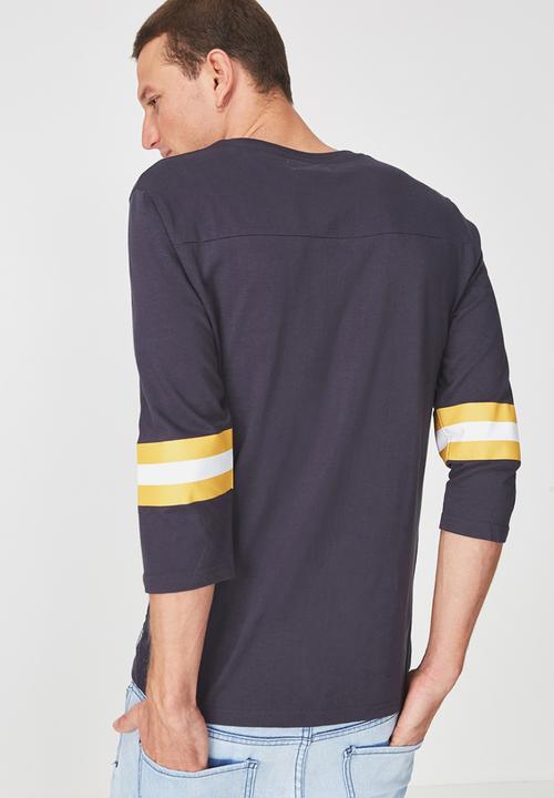 Cotton On - Tbar 3/4 baseball tee - navy