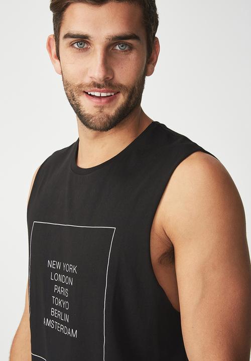 Cotton On - Tbar muscle tee - black