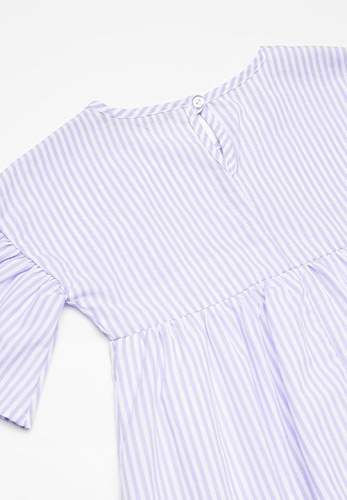 Superbalist - Fluted sleeve dress - purple & white 