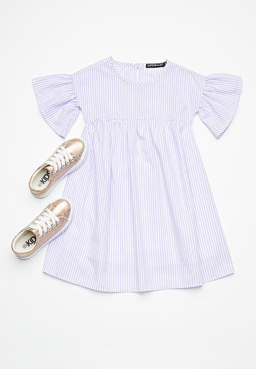 Superbalist - Fluted sleeve dress - purple & white 