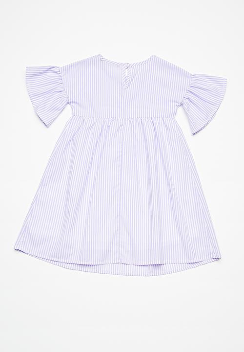 Superbalist - Fluted sleeve dress - purple & white 