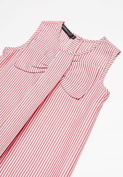 Superbalist - Bow shift dress - red & white