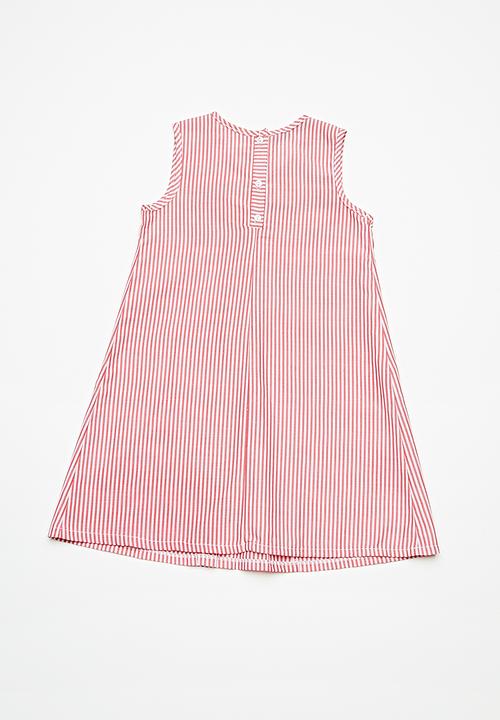 Superbalist - Bow shift dress - red & white