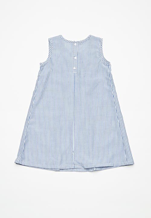 Superbalist - Bow shift dress - blue & white 