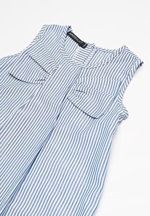 Superbalist - Bow shift dress - blue & white 