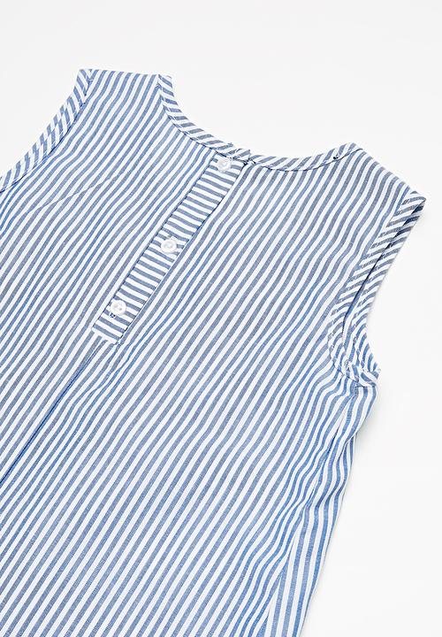 Superbalist - Bow shift dress - blue & white 