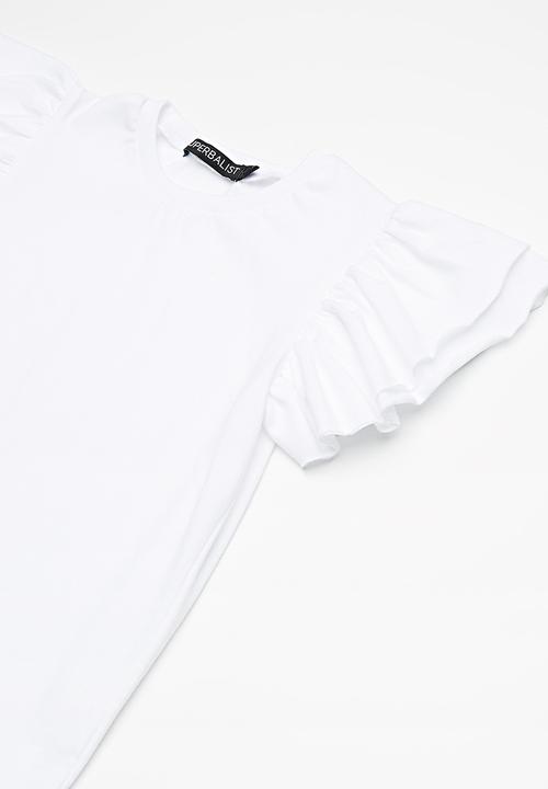 Superbalist - Kids girls ruffle sleeve top - white