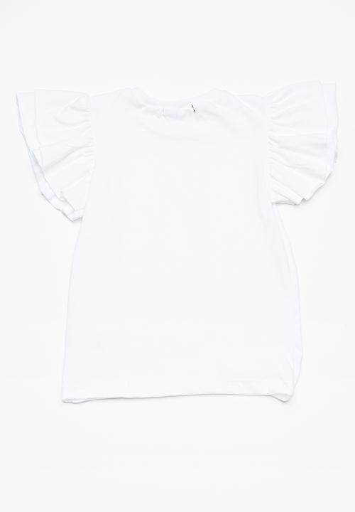 Superbalist - Kids girls ruffle sleeve top - white