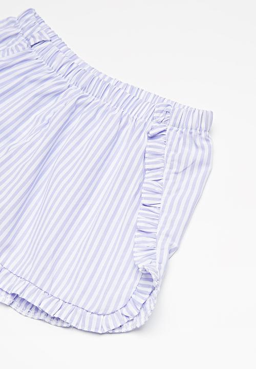 Superbalist - Frill detail shorts - lilac and white 