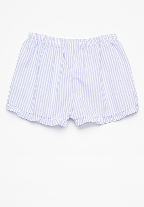 Superbalist - Frill detail shorts - lilac and white 