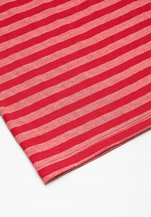 Superbalist - Kids boys striped crew neck tee - red 