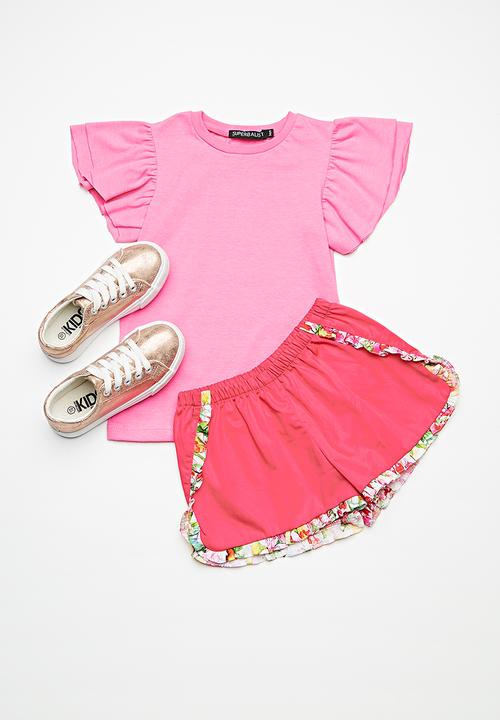 Superbalist - Frill detail shorts - pink